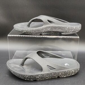 Reel Legends Size 12 Black Flip Flops Speckled Sole Fishing Beach Summer Sandals